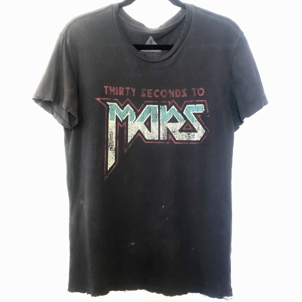 30 Seconds To Mars Band Tee 2017 US Tour t-shirt in Black Distressed in Black